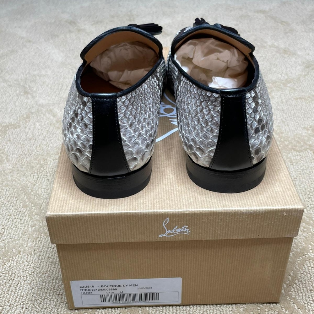 Auth Christian Louboutin Daddy Flat Python Lucido - image 3